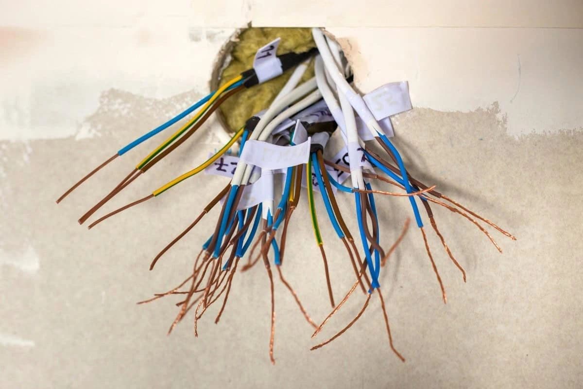 Ellis Lake Electrical — labelled wiring during rewire project
